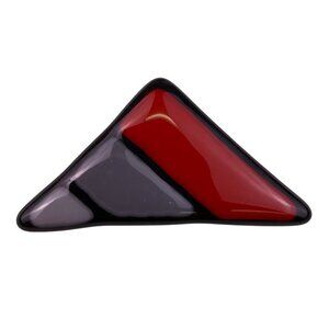 Brooch Pasins Womens Futuristic Red/Black Resin Geometric Triangle